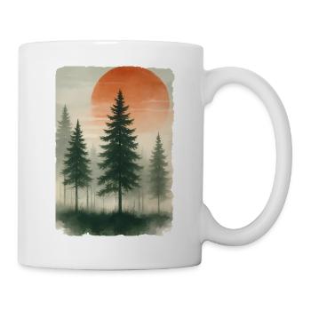 Vintage Forest Sunset Watercolor - Mug - white - Right