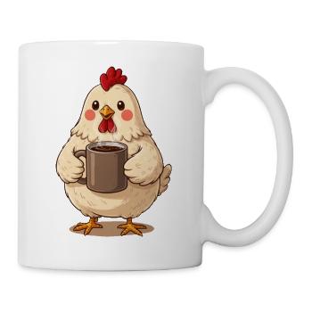 Café au poulet mignon – Poulet ferme douillet avec du Kaff - Mug blanc - blanc - Droite