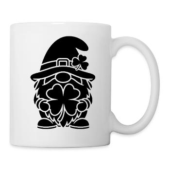 Nain chanceux avec trèfle - Mug blanc - blanc - Droite