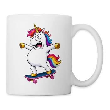 Échec de skateboard licorne vacillante - Mug blanc - blanc - Droite