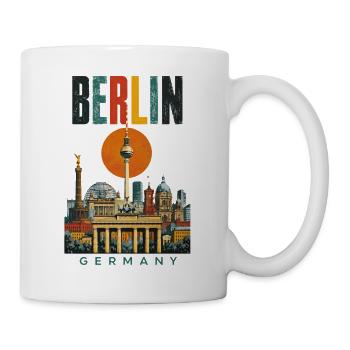 Berlin Germany Retro City Skyline - Tasse - Weiß - Rechts