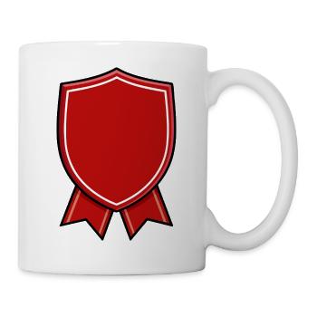 Rotes Award-Bandabzeichen - Tasse - Weiß - Rechts