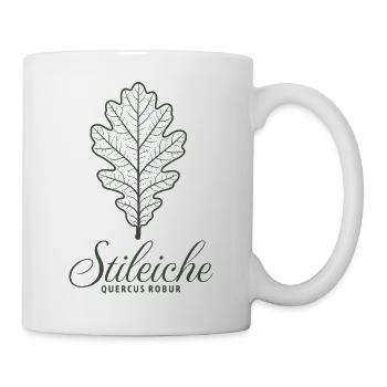 Stileiche | Eichenblatt Illustration | Baum - Tasse - Weiß - Rechts