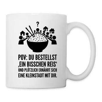 Chinesisch Essen Riesen Portion Reis - Tasse - Weiß - Rechts