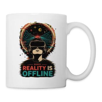 Sorry Reality Is Offline VR Gamer Retro Synthwave - Tasse - Weiß - Rechts