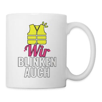 Wir blinken auch – Feuerwehr Halloween Shirt - Tasse - Weiß - Rechts