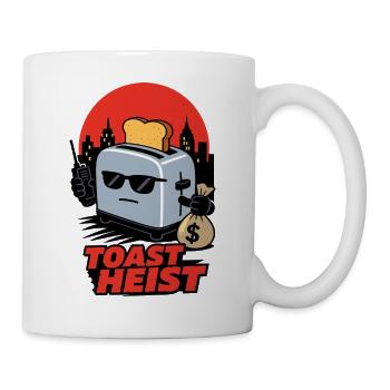 Toast Heist – Gangster Toaster mit Geldsack - Tasse - Weiß - Rechts
