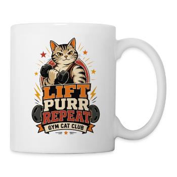  Lift Purr Repeat, lustiger Katzenliebhaber, - Tasse - Weiß - Rechts