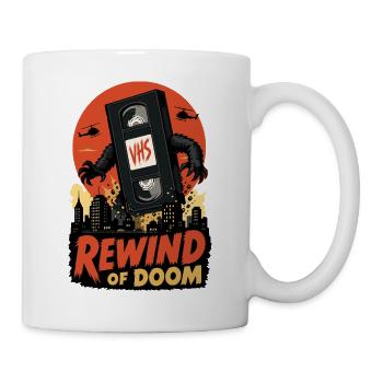 Rewind of Doom – Retro VHS Monster - Tasse - Weiß - Rechts