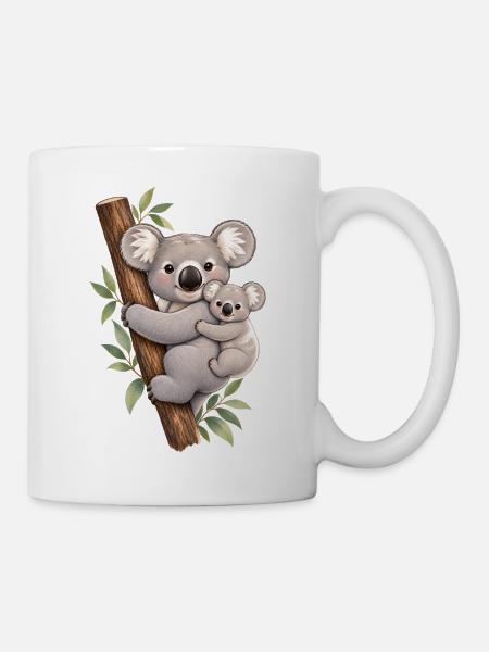 Koala und ihr Kalb - Tasse - Weiß