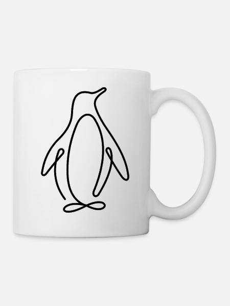 Pinguin Frontansicht Antarktis Winter Tierliebe - Tasse - Weiß