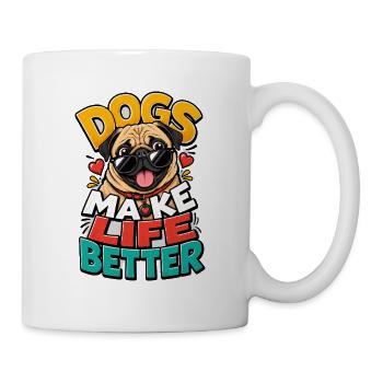 Mops - Tasse - Weiß - Rechts