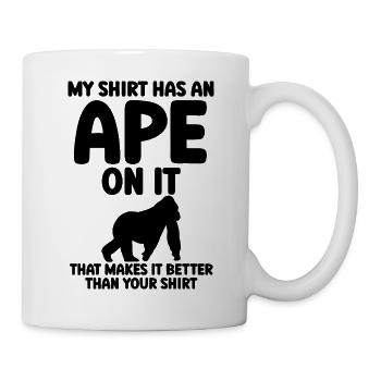 Affe Spruch Silhouette - Tasse - Weiß - Rechts