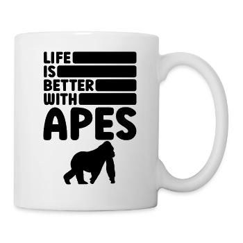 Affen Spruch Silhouette - Tasse - Weiß - Rechts