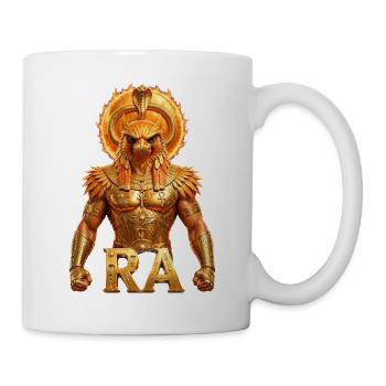 Ra - Ägyptischer Sonnengott | Goldener Falken - Tasse - Weiß - Rechts