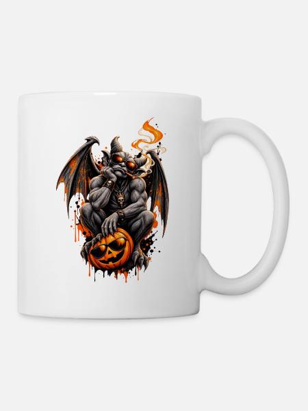 Cooler Halloween-Gargoyle - Tasse - Weiß