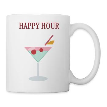 HAPPY HOUR. PAPA. VATERTAG. FROHER VATERTAG. - Tasse - Weiß - Rechts