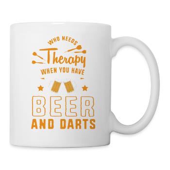 Dart Dartboard Dartpfeil - Tasse - Weiß - Rechts