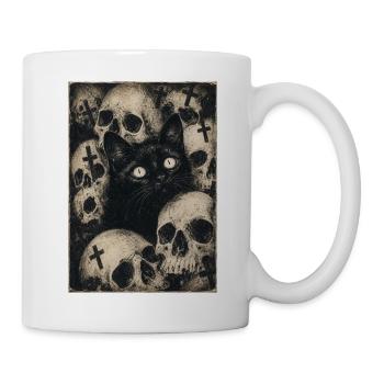 Okkulte Katze - Tasse - Weiß - Rechts