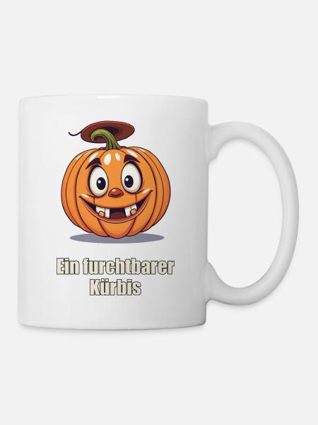 Gruseliger Kürbis – Halloween-Humor - Tasse - Weiß