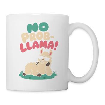 No Prob-Llama – Lässiges Lama mit Sonnenbrille - Tasse - Weiß - Rechts