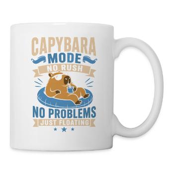 Capybara Mode – No Rush, Just Floating - Tasse - Weiß - Rechts