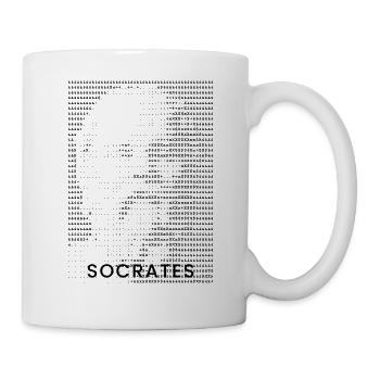 Sokrates ASCII-Porträt - Tasse - Weiß - Rechts