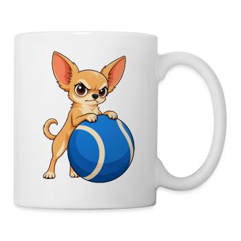 Chihuahua-Riesen-Tennisball - Tasse - Weiß - Rechts