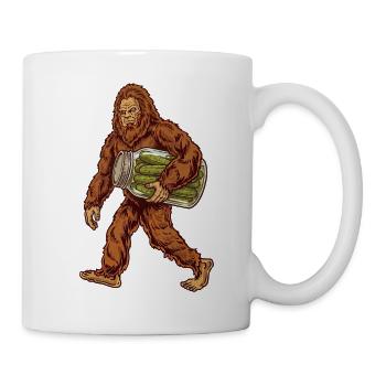 Bigfoot trägt Gurkenglas - Tasse - Weiß - Rechts