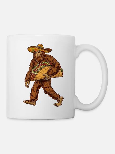 Bigfoot trägt Taco - Tasse - Weiß