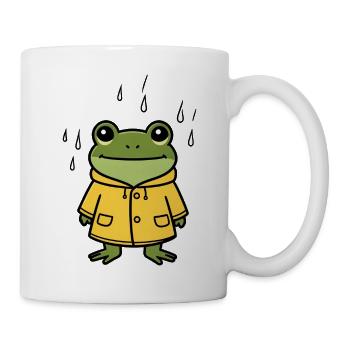 Frog in Raincoat – Cosy Rain Day - Tasse - Weiß - Rechts