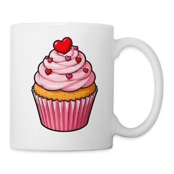 Herz Cupcake Lieblich - Tasse - Weiß - Rechts