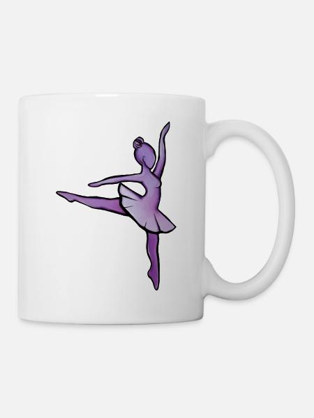 Purple Ballet Silhouette - Tasse - Weiß