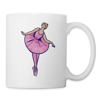 Pinke Ballerina in Tutu - Tasse - Weiß - Rechts