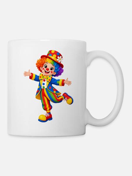 Karneval Bunt clown Kostüm Illustration - Tasse - Weiß