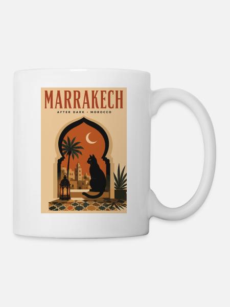Erleben Sie Marrakesch in Marokko - Tasse - Weiß