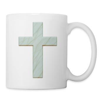 Marmorkreuz Kreuzprint - Tasse - Weiß - Rechts