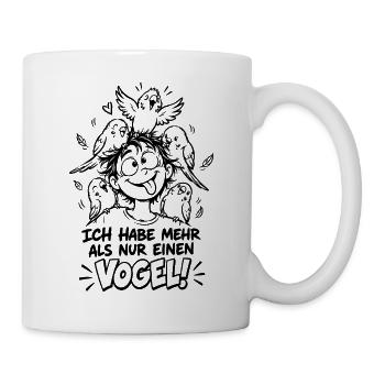 Vogel Wellensittich Lustiger Spruch Geschenk - Tasse - Weiß - Rechts