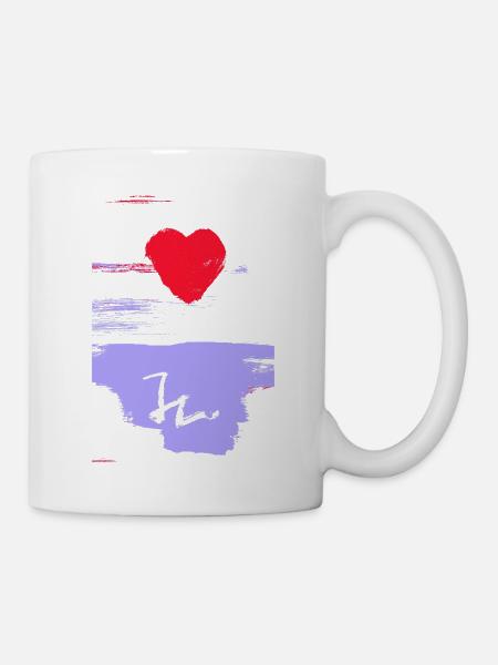 Kunstmotiv Herz von Jörg Langhans - Tasse - Weiß