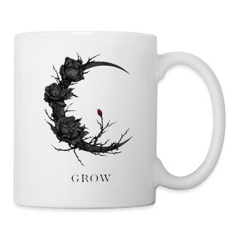 Dunkler Rosenmondkranz - Grow - Tasse - Weiß - Rechts