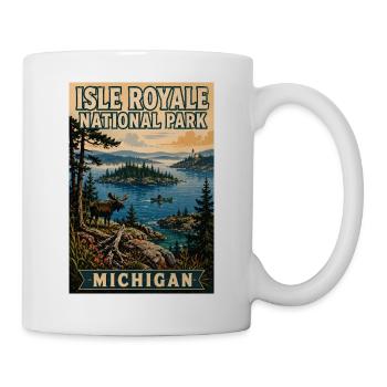 Erleben Sie den Isle Royale Nationalpark in Michigan - Tasse - Weiß - Rechts