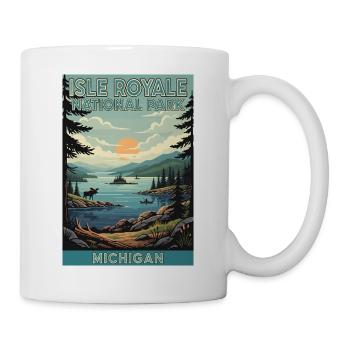 Entdecken Sie den Isle Royale Nationalpark in Michigan - Tasse - Weiß - Rechts