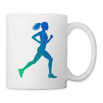 Geschenkidee für eine Laufsportlerin mit Laufsport - Tasse - Weiß - Rechts