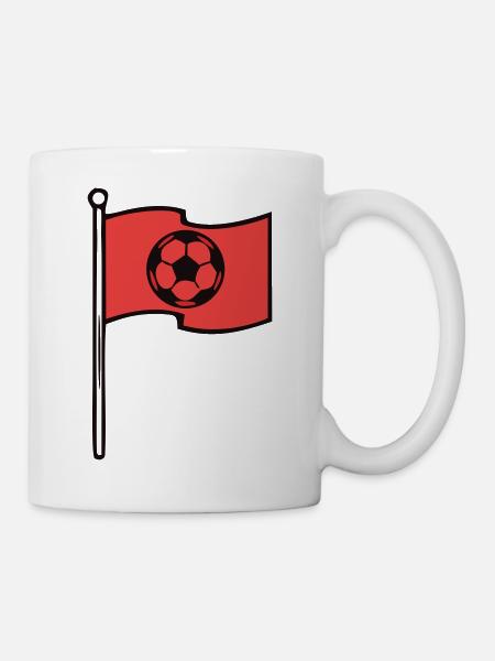Rote Fussball Eckfahne Icon - Tasse - Weiß