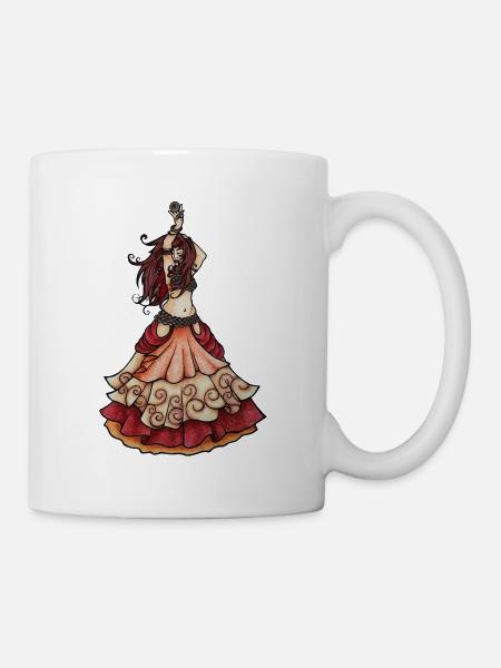 Boho-Tänzer in Sunset Ruffles - Tasse - Weiß