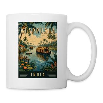 Erleben Sie die Backwaters von Alappuzha in Indien - Tasse - Weiß - Rechts