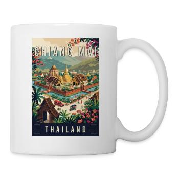 Erleben Sie die Tempel von Chiang Mai in Thailand - Tasse - Weiß - Rechts