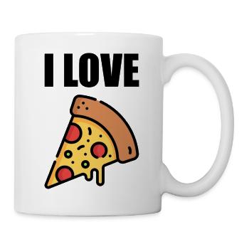 Pizza in Neonfarben - Tasse - Weiß - Rechts
