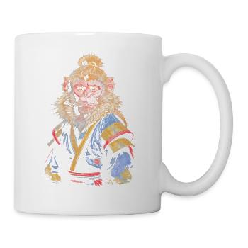 Samurai-Affe - Tasse - Weiß - Rechts