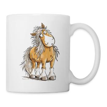 Lustiges Pferd Cartoon I Pferdehumor Reiter  - Tasse - Weiß - Rechts